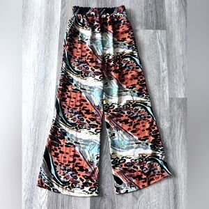 SIGNATURE JMB BOHO ANIMAL PRINT FLOWY PANTS SIZE SMALL